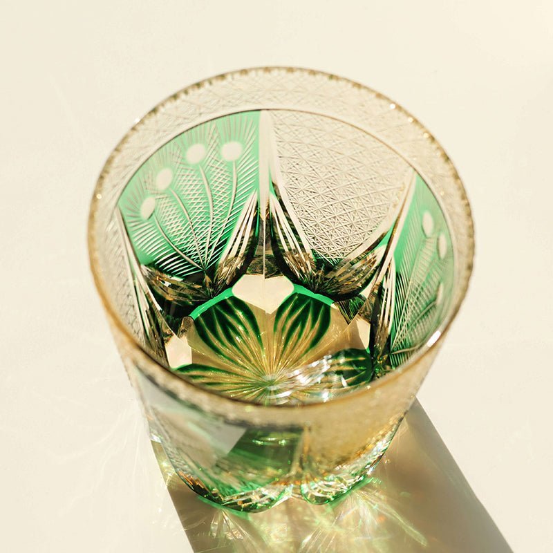 Edo Kiriko Handcrafted Peacock Motif Whisky Glass - Image 11