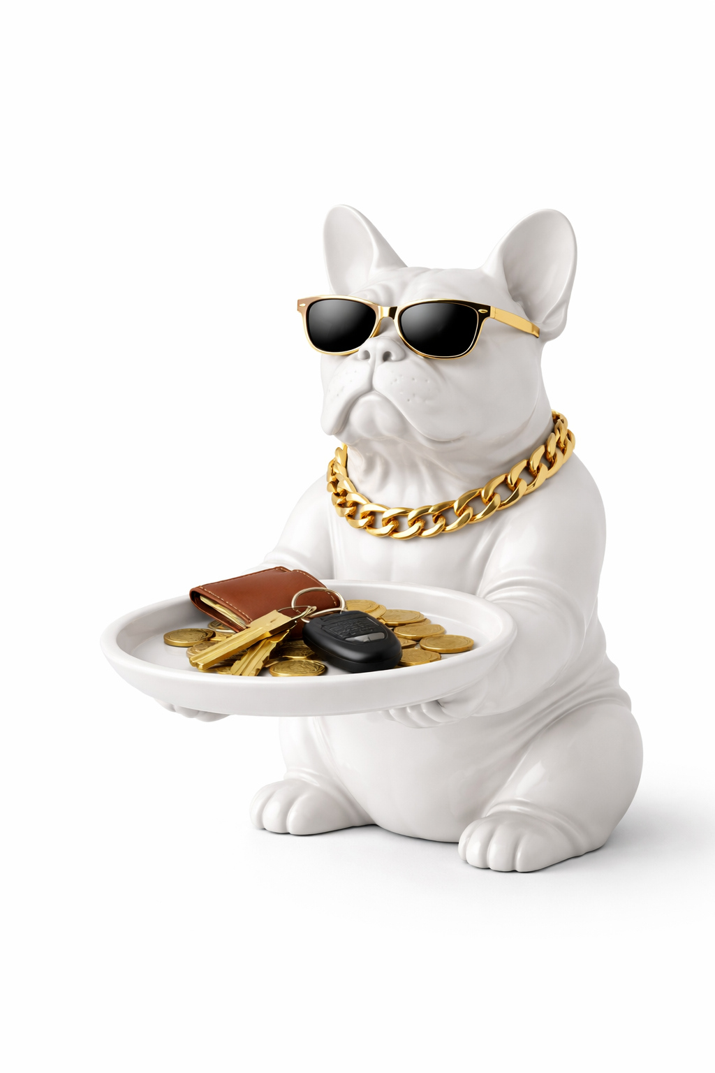 Bulldog Dog Figurine Key Storage Box – Resin Home Decor Statue - Image 2