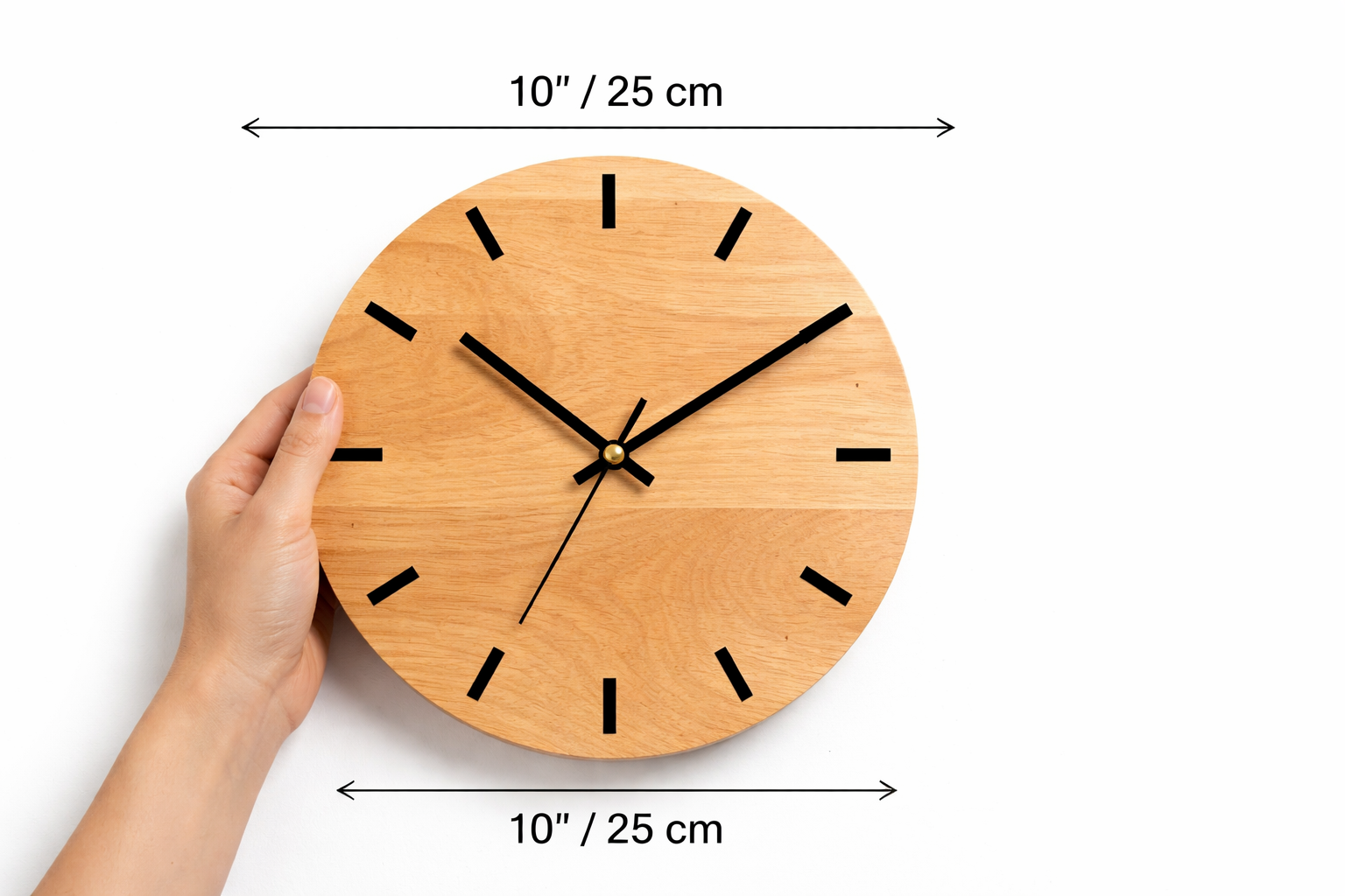 Minimalist Wooden Wall Clock – Natural Wood Texture Silent Clock - Image 3