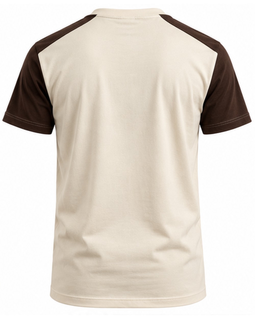 Cream and brown raglan T-shirt, back view